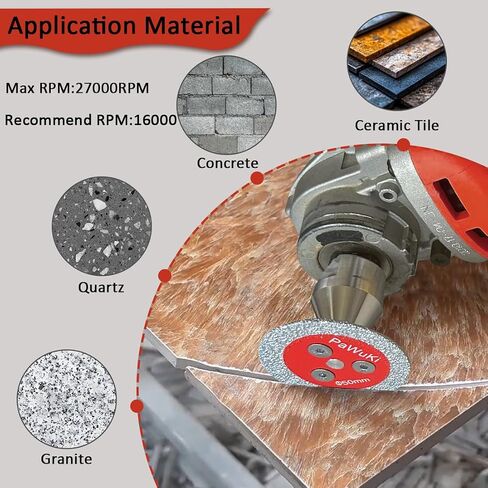 Mini Diamond Engraving Saw Blade - 1-9/16 Inch(40mm) Cutting Disc with 1pc 5/8''-11 Thread Flange for Marble Granite Artificial Stone Porcelain Tile Ceramic 5 Pcs in Kuwait
