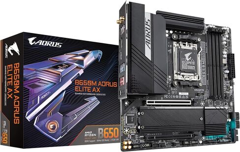 GIGABYTE B650 AORUS Elite AX (AM5/ LGA 1718/ AMD B650/ ATX/ 5-Year Warranty/ DDR5/ M.2/ PCIe 5.0/ USB 3.2 Gen2X2 Type-C/WiFi 6E/ 2.5GbE LAN/Q-Flash Plus/EZ-Latch/Gaming Motherboard) in Kuwait