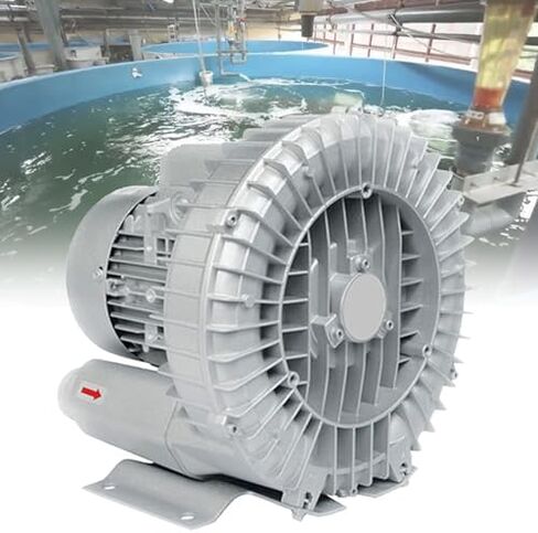 Regenerative Blower High-Pressure Vortex Ring Phase Blower Industrial Vacuum Pump,High-Pressure Pool Aeration Oxygenation Machine, 550W Regenerative Blower for Fish Ponds, Industrial Side Ch in Kuwait