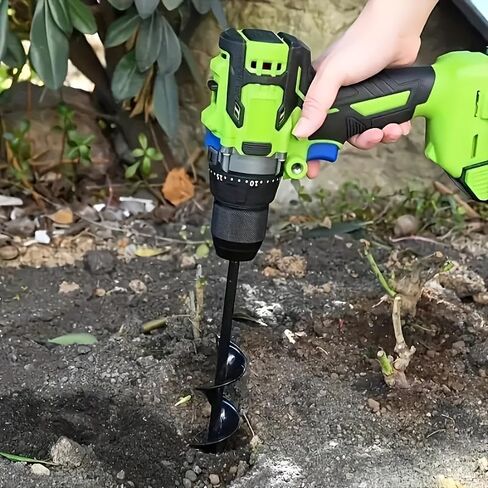Quick-Plant Heavy-Duty Auger Drill Bit, Metal Garden Tool - Single Item Packaging, 3/8" Hex Round Shank, Manual Power Supply in Kuwait