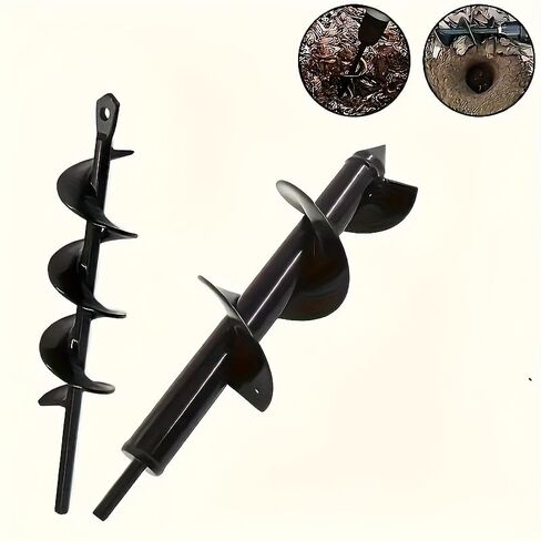 Quick-Plant Heavy-Duty Auger Drill Bit, Metal Garden Tool - Single Item Packaging, 3/8" Hex Round Shank, Manual Power Supply in Kuwait