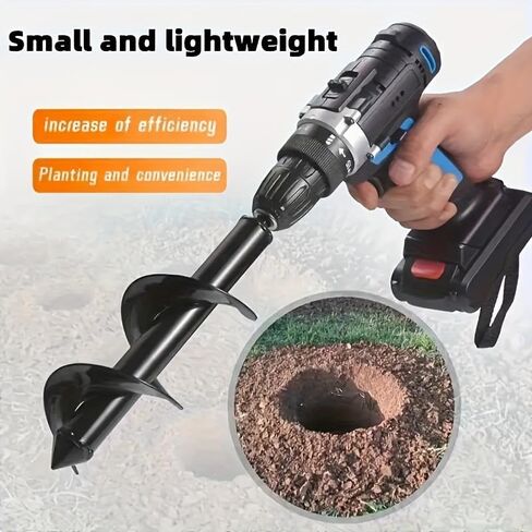 Quick-Plant Heavy-Duty Auger Drill Bit, Metal Garden Tool - Single Item Packaging, 3/8" Hex Round Shank, Manual Power Supply in Kuwait