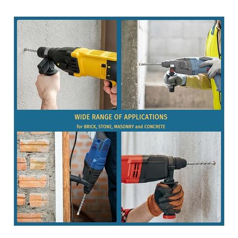 3/4" x 18" Extra Long SDS-Plus Rotary Hammer Drill Bit, Deep Hole Masonry Drill Bit with Upgraded Quenched Carbide Tip, Heavy Duty Heavy Impact Bit for Concrete, Brick, Stone in Kuwait