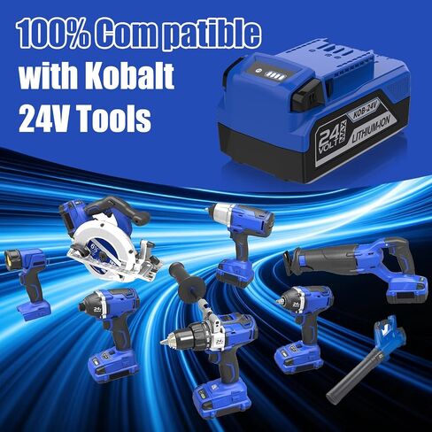 2 Pack 6.5Ah KB424-03 Replacement for Kobalt 24v Battery KB624-03 KB524-03 KB424-03 KB224-03 KB124-03 Compatible with Kobalt 24v Tools in Kuwait