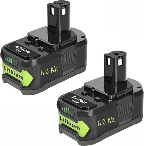 XXPYYGU 2Packs Replacement for Ryobi 18V Battery 6.0Ah - High Capacity Lithium-Ion Battery Pack Compatible Ryobi 18V Series Tools in Kuwait