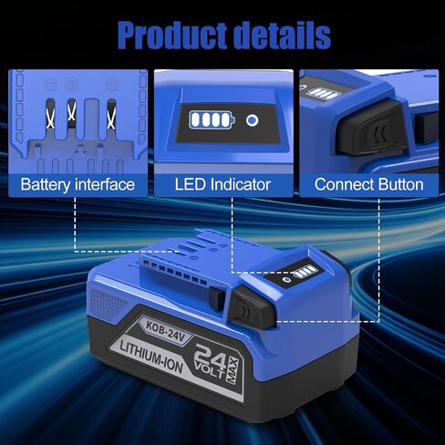 2 Pack 6.5Ah KB424-03 Replacement for Kobalt 24v Battery KB624-03 KB524-03 KB424-03 KB224-03 KB124-03 Compatible with Kobalt 24v Tools in Kuwait