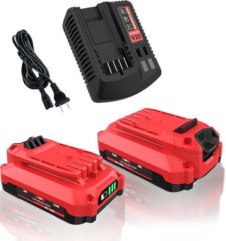 2 Pack 3.5Ah Replacement for Craftsman 20V Battery with Charger Kit Compatible with Craftsman V20 Battery CMCB201 CMCB202 CMCB203 CMCB204 CMCB204-2 CMCB205 CMCB206 CMCB209 Cordless Power Tools in Kuwait