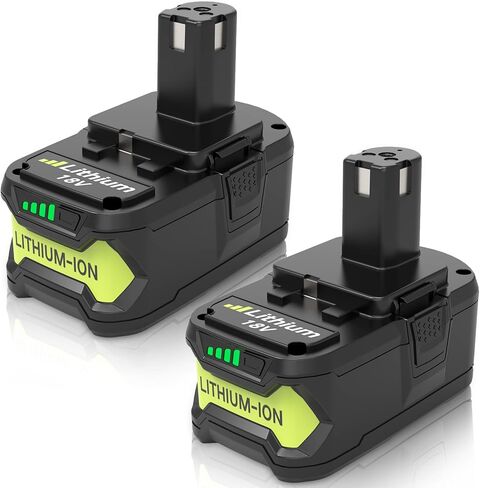 Enermall 2 Pack 3600mAh P102 Replacement for Ryobi 18V Battery Plus | Compatible with Ryobi Battery 18V P108 P103 P105 P107 P109 P104 Compatible with 18Volt Power Cordless Tools(Green) in Kuwait