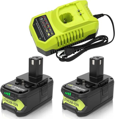 Enermall 2 Pack 3600mAh P102 Replacement for Ryobi 18V Battery Plus | Compatible with Ryobi Battery 18V P108 P103 P105 P107 P109 P104 Compatible with 18Volt Power Cordless Tools(Green) in Saudi Arabia