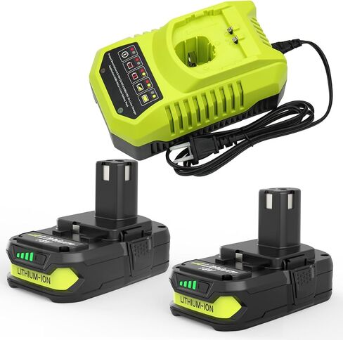 Enermall 2 Pack 3600mAh P102 Replacement for Ryobi 18V Battery Plus | Compatible with Ryobi Battery 18V P108 P103 P105 P107 P109 P104 Compatible with 18Volt Power Cordless Tools(Green) in Saudi Arabia