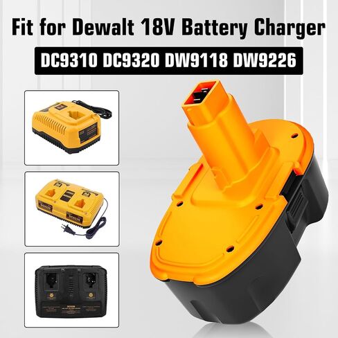 2 Packs 4500mAh High Capacity DC9096 Replacement for Dewalt 18V XRP Battery Compatible with Dewalt 18 Volt Battery DW9098 DW9099 DE9095 DE9098 Series Power Tools(Orange) in Kuwait
