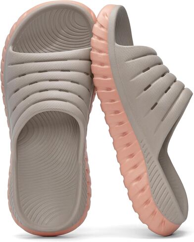 Women Recovery Slides Sandals Arch Support Summer Sports Walking | Water-Resistant Open Toe Slip on Shoes EVA Non-Slip Outsole for Beach Gardening Casual Wear in Kuwait