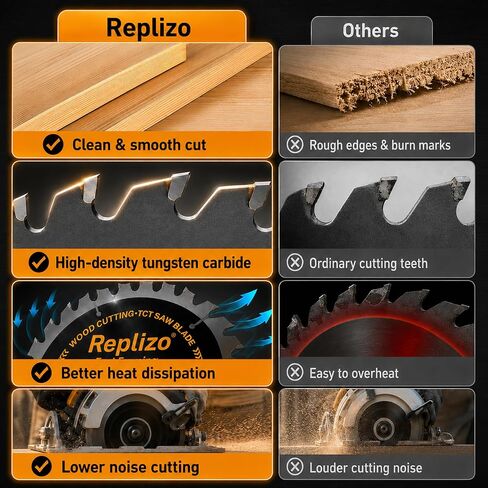 7-1/4 Inch Circular Saw Blade 10 Pack, 24T Carbide Tipped Framing Saw Blades with 5/8 Inch Arbor, Fast Wood Cutting Blades for Hardwood, Softwood, Plywood, OSB and Lumber in Kuwait