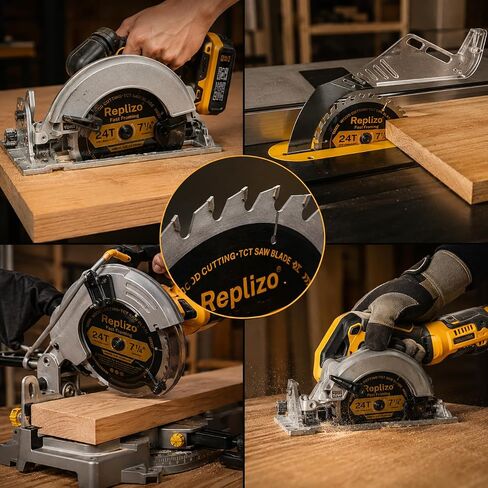 7-1/4 Inch Circular Saw Blade 10 Pack, 24T Carbide Tipped Framing Saw Blades with 5/8 Inch Arbor, Fast Wood Cutting Blades for Hardwood, Softwood, Plywood, OSB and Lumber in Kuwait