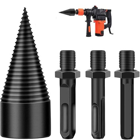 Firewood Log Splitter, Wood Splitter, Detachable Drill Bit for Heavy Duty Electric Drills, Screw Cone Driver Removable (Hex 32) in Kuwait