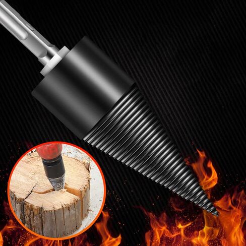 Firewood Log Splitter, Wood Splitter, Detachable Drill Bit for Heavy Duty Electric Drills, Screw Cone Driver Removable (Hex 32) in Kuwait