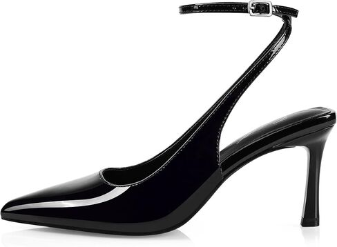 GENSHUO Women’s Slingback Pumps 3 Inch Stiletto Heels Pointed Toe with Ankle Strap Elegant Closed Toe High Heel Dress Shoes for Office Wedding Evening in Kuwait