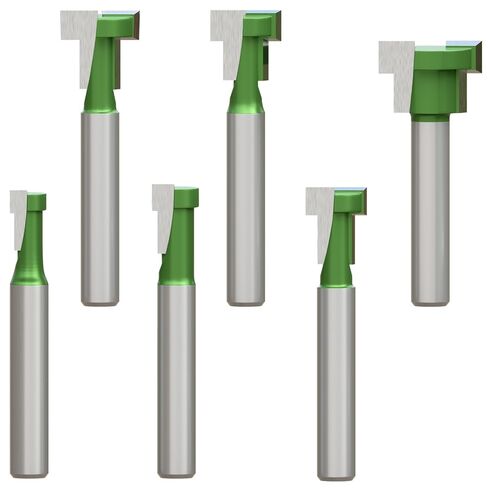 CSOOM 6PCS Keyhole Router Bits Set, 1/4" Shank Router Bit Set, Includes 1/4", 5/16", 3/8", 9/16", 1/2" and 5/8" Cutter Diameters in Kuwait