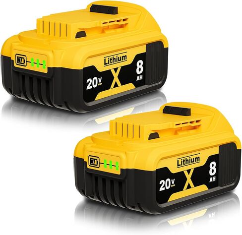 2Pack 8000mAh Replacement for Dewalt 20V Max Battery and Charger Compatible with Dewalt 20V Max Battery XR Cordless Tools DCB206 DCB200 DCB201 DCB204 DCB207 DCD/DCF/DCG Power Tool in Saudi Arabia
