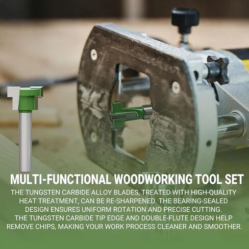CSOOM 6PCS Keyhole Router Bits Set, 1/4" Shank Router Bit Set, Includes 1/4", 5/16", 3/8", 9/16", 1/2" and 5/8" Cutter Diameters in Kuwait