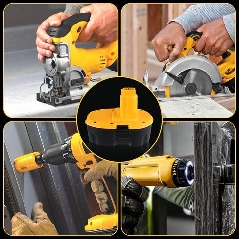 DC9096 4.8Ah Ni-MH Replacement for Dewalt Battery DC9098 DC9099 DE9098 | Compatible with DE9095/9039/9503, no memory effect, overcharge/short-circuit protected, fit 18v tools and chargers in Kuwait