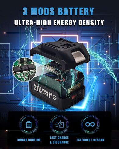 MIMYTH 21V Battery Replacement & Supplement Cordless Power Tools (Cordless Pressure Washer), 21 Volt Lithium Battery with Power Chargers, Cordless Tool Battery Packs in Kuwait
