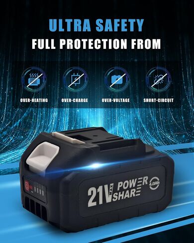 MIMYTH 21V Battery Replacement & Supplement Cordless Power Tools (Cordless Pressure Washer), 21 Volt Lithium Battery with Power Chargers, Cordless Tool Battery Packs in Kuwait