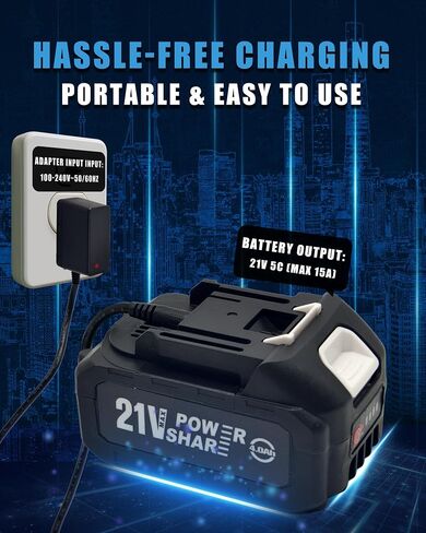 MIMYTH 21V Battery Replacement & Supplement Cordless Power Tools (Cordless Pressure Washer), 21 Volt Lithium Battery with Power Chargers, Cordless Tool Battery Packs in Kuwait