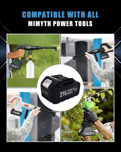 MIMYTH 21V Battery Replacement & Supplement Cordless Power Tools (Cordless Pressure Washer), 21 Volt Lithium Battery with Power Chargers, Cordless Tool Battery Packs in Kuwait