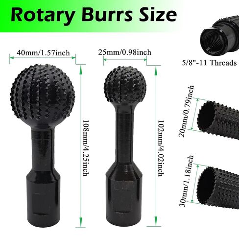 4Pcs Woodworking Grinder Rotary Burrs Carving Tools with 5/8-11 Threads | for 4-1/2" 5" Angle Grinder, Carbon Steel Material, Power Carving Tools, Wood Carving Grinding Polishing Slotting Engraving in Kuwait