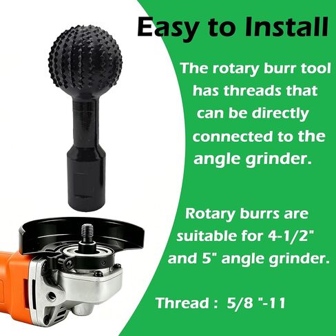 4Pcs Woodworking Grinder Rotary Burrs Carving Tools with 5/8-11 Threads | for 4-1/2" 5" Angle Grinder, Carbon Steel Material, Power Carving Tools, Wood Carving Grinding Polishing Slotting Engraving in Kuwait