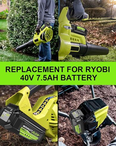 2Pack 7.5Ah Battery Replacement for Ryobi 40V Battery OP40602 OP40601 | Compatible with Ryobi 40 Volt Battery Lithium OP40401 OP40404 OP40602 OP40605 OP4026 Cordless Power Tools in Kuwait