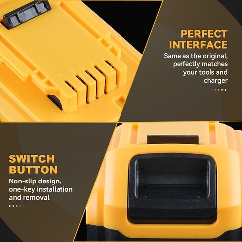 DCB200 8.0Ah 2-Pack Rechargeable Replacement for Dewalt 20V Max Battery | Compatible with DCB201/203/204/206/207, LED fuel gauge, overcharge & short-circuit protection, 1-year warranty in Kuwait