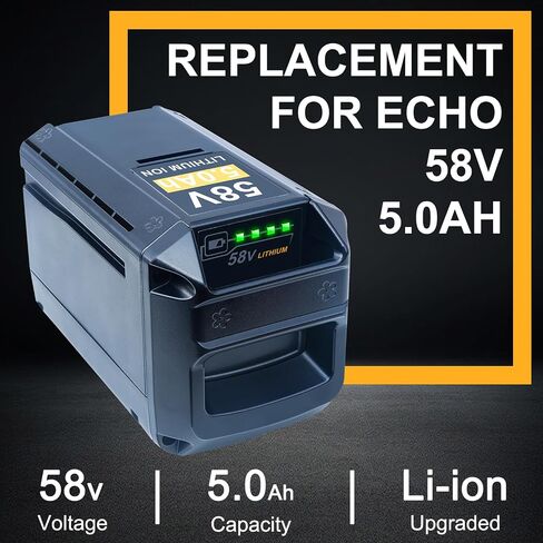 DTK Battery Replacement for Echo 58V 5.0Ah Battery CBP-58V40 CBP-58V CHT-58V CDST-58V Cordless Tool in Kuwait