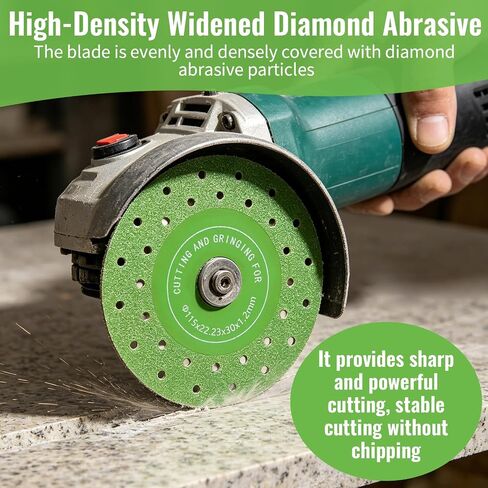 12 Pcs Tile Cutter Diamond Saw Blade, 4.3 Inch Discs for Granite & Glass, Multi-Hole Green Tile Cutting Wheels with Centering Rings, 1mm Ultra-Thin Saw Blades for Angle Grinder in Saudi Arabia