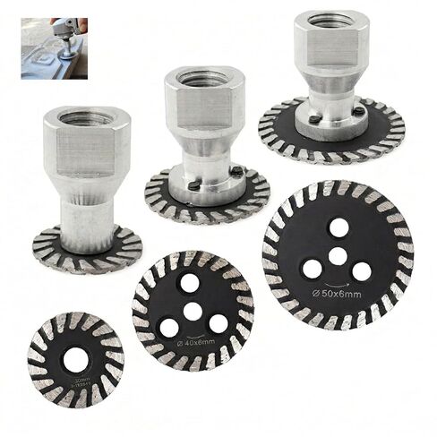 Diamond Mini Saw Blade Set 30/40/50mm with Removable 5/8-11 Flange, Engraving Cutting Disc for DIY Granite Marble Porcelain Ceramic Concrete Stone in Kuwait