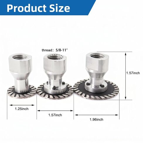 Diamond Mini Saw Blade Set 30/40/50mm with Removable 5/8-11 Flange, Engraving Cutting Disc for DIY Granite Marble Porcelain Ceramic Concrete Stone in Kuwait
