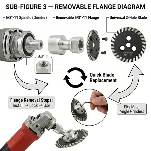 Diamond Mini Saw Blade Set 30/40/50mm with Removable 5/8-11 Flange, Engraving Cutting Disc for DIY Granite Marble Porcelain Ceramic Concrete Stone in Kuwait