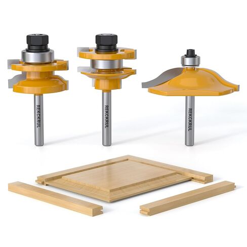 Professional 3PCS Ogee Style Rail and Stile Router Bit Set 1/4 Inch in Kuwait