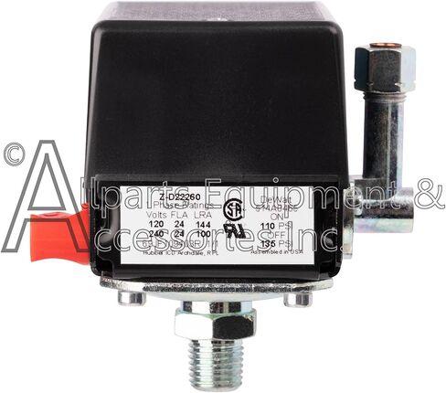 Z-D22260 Pressure Switch 1/4" NPT Port 110-135 PSI 120-240V Compatible with Craftsman, DeWalt, DeVilbiss, and Porter Cable Air Compressor Units in Kuwait