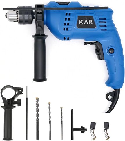 550W Corded Hammer Drill & Impact Drill, 1/2" (13mm) Keyed Chuck, 0-3000 RPM Variable Speed, 2-in-1 Drill & Impact Mode, Ideal for Wood, Metal, Tile, Brick, and Concrete in Kuwait
