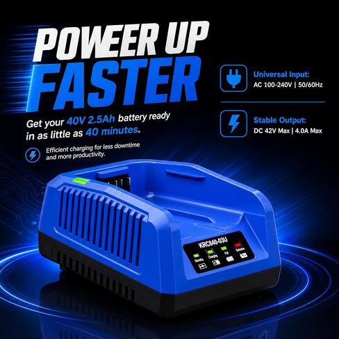 Upgraded 40V 4.0A Rapid Charger Replacement for Kobalt 40v Charger KRC840-03 KRC 60-06 KRC 40-06,Compatible with 40V Battery KB440-03 KB540C-06 KB540-06 KB2540C-06 KB640-03 KB245-06 KB640-06 in Kuwait