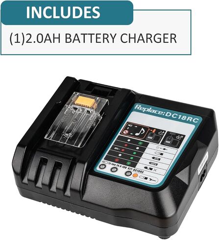 DC18RC 18 Volt 3.0A Rapid Li-ion Charger Replacement Compatible with Makita 18V Battery Charger DC18RD DC18RA DC18SD DC18SE and 18V Lithium-Ion Battery BL1430 BL1815 BL1830 BL1840 BL1850 in Kuwait