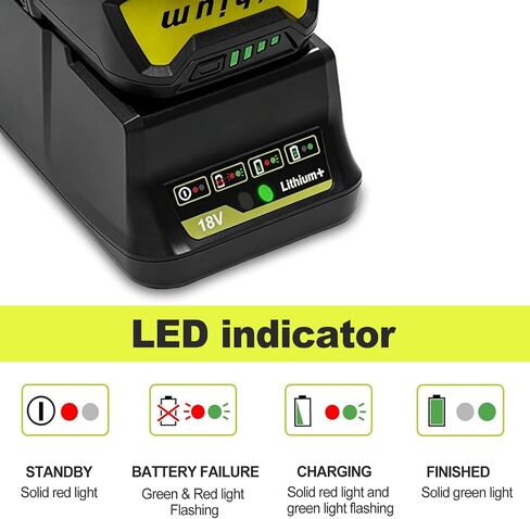 P118 Rapid Charger Replacement for Ryobi 18V Battery Charger P118 P119, Compatible with Ryobi 18Volt Battery P108 P104 P105 P102 P103 P109 p107 P190 P122 in Kuwait