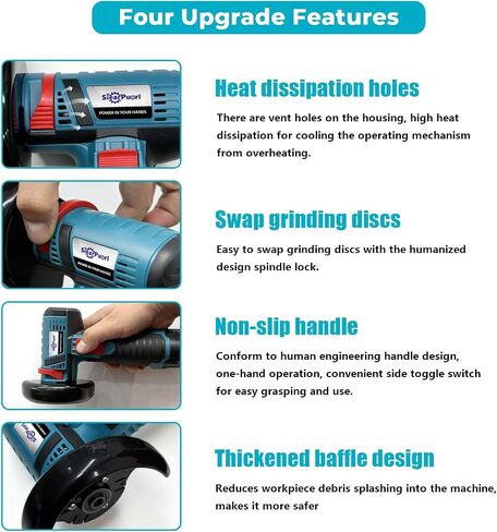 Mini Angle Grinder Cordless 19500 RPM SIEARPUORL 12V Brushless Small Angle Grinder Tool with 2 PC 2000mAh Batteries Charger,Cordless Grinder for Metal Cutting 13pcs Handheld Grinder Kit,Tile Polishing in Kuwait