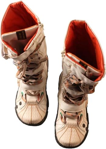 TMA EYES Women Vintage Distressed Mid Calf Combat Boots, Side Zipper Lace Up Buckle Platform Tall Booties with Soft PU Lining for Outdoor Daily Wear in Kuwait