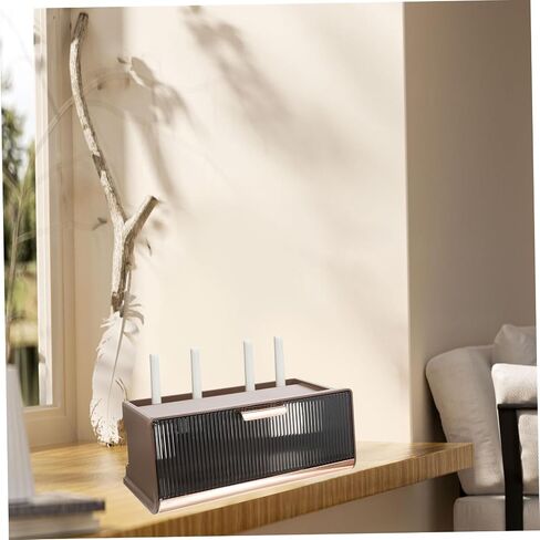 Wifi Router Storage Box Wall Mount Organizer Cable Hider for Router Medium Mocha Brown Decorative and Functional for Home Office in Kuwait