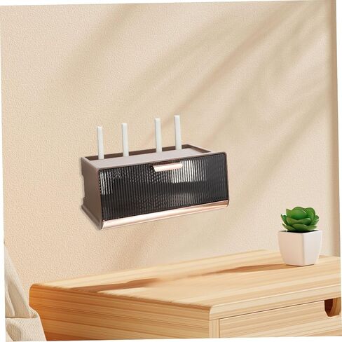Wifi Router Storage Box Wall Mount Organizer Cable Hider for Router Medium Mocha Brown Decorative and Functional for Home Office in Kuwait
