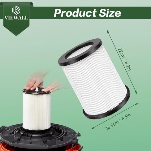 2 Pack VF4000 Replacement Filter Compatible with RIDGID Wet/Dry Vacuum | for Standard Wet/Dry Vac Filter | Wet Dry 5-20 Gal | 6-9 Gal Husky Vacuum | Craftsman Vacs in Kuwait