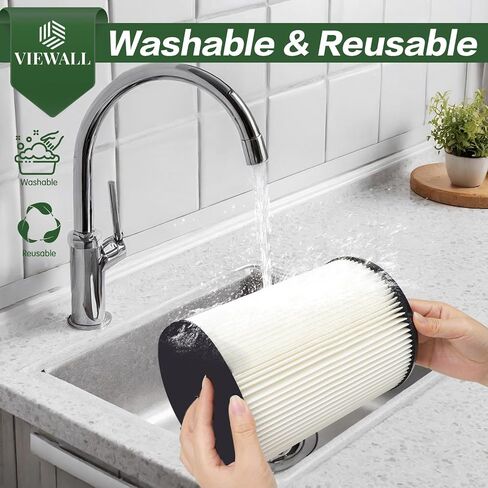 2 Pack VF4000 Replacement Filter Compatible with RIDGID Wet/Dry Vacuum | for Standard Wet/Dry Vac Filter | Wet Dry 5-20 Gal | 6-9 Gal Husky Vacuum | Craftsman Vacs in Kuwait